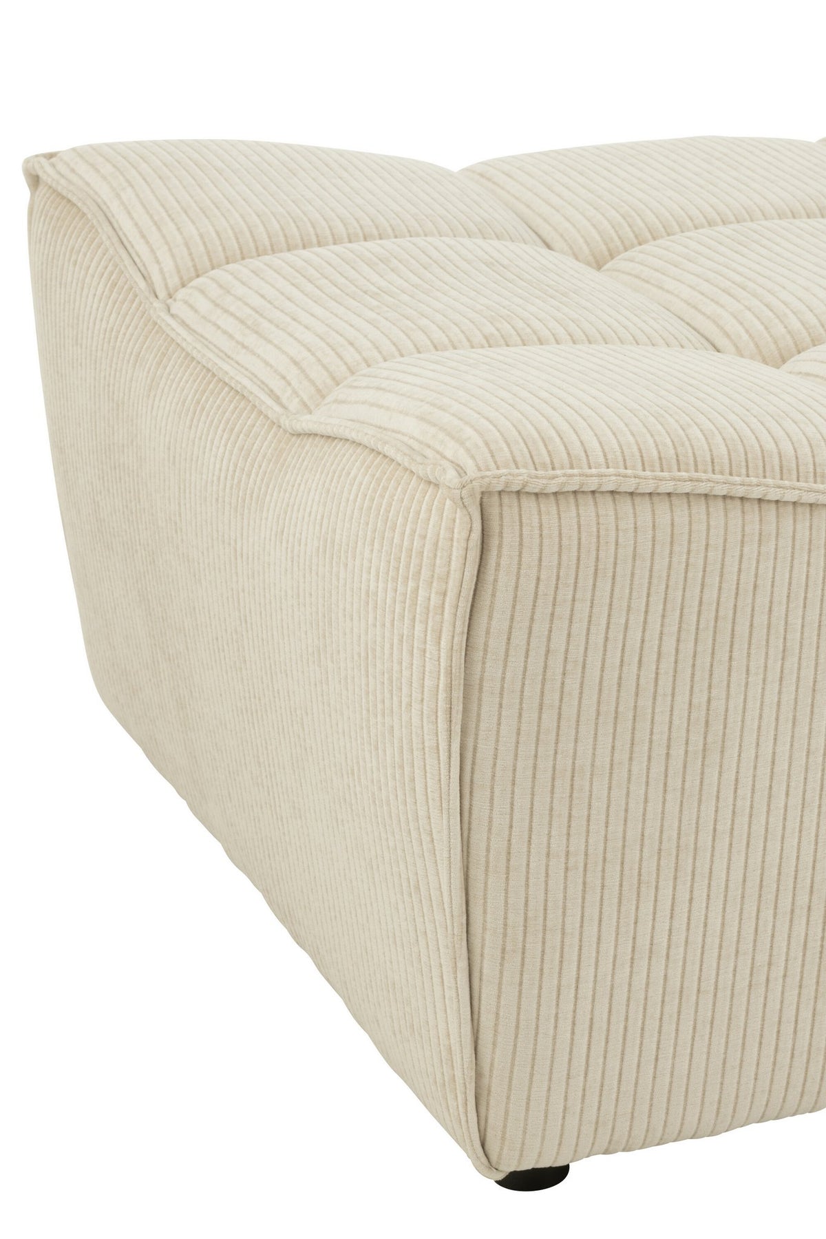 J-Line poef Grid - populierenhout/schuim - beige