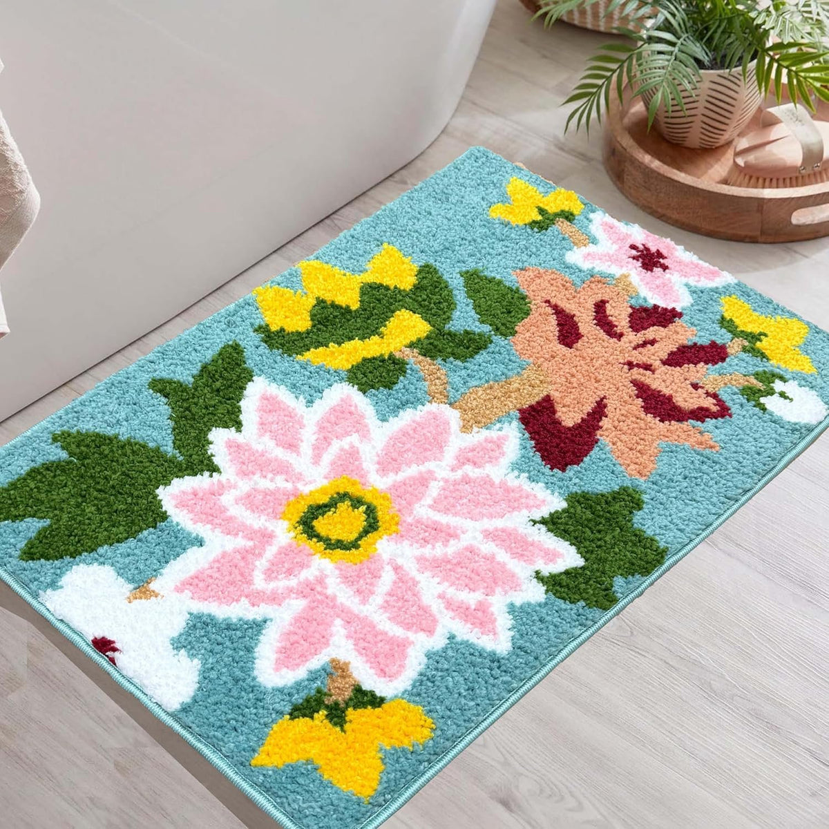 Superzachte microvezel 2000 GSM-badmat (50x80 cm), verpakking van 1 | Absorberende, antislipdeur-/vloermat voor thuis (groen)