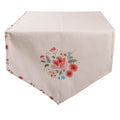 Tafelloper 50x160 cm Beige Katoen Rozen Tafelkleed