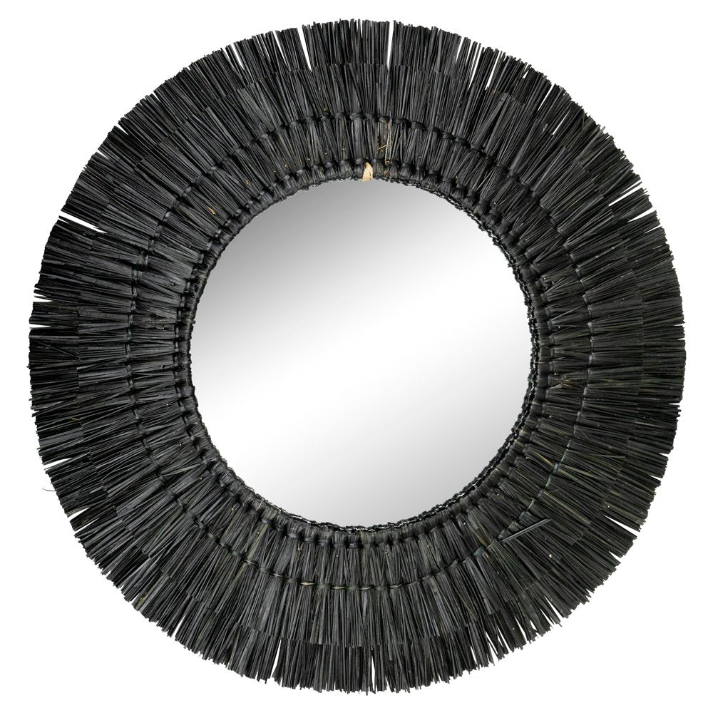 Zeegras spiegel zwart 60cm