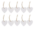 Houten hanger hart 10st 7x7cm wit