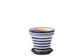 J-Line bloempot Granada Stripes - keramiek - blauw - small - Ø 27 cm