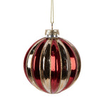 Kerstbal Ø 8x8 cm Goudkleurig Rood Glas