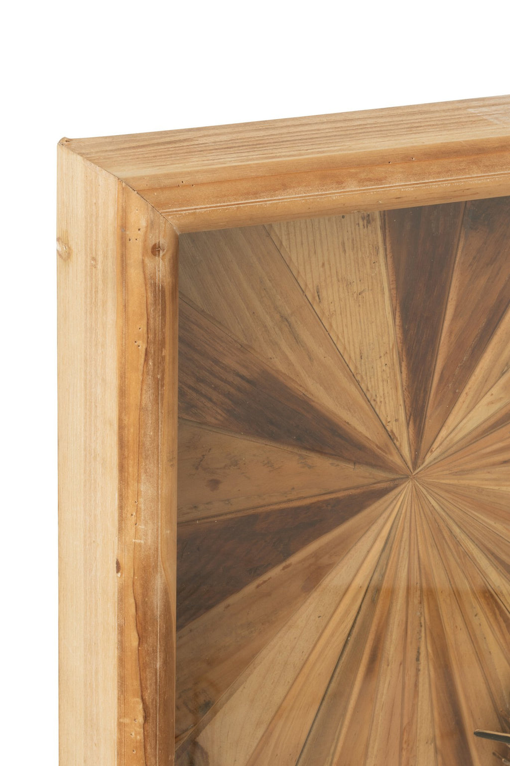 J-Line wandklok Vierkant - hout - naturel - L