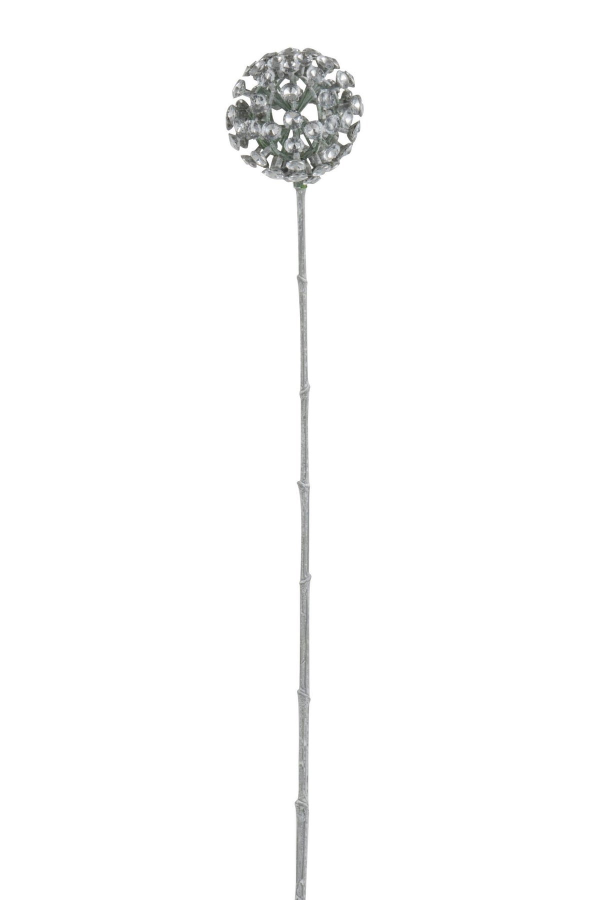 J-Line decoratie tak Bal Strass - kunststof - zilver