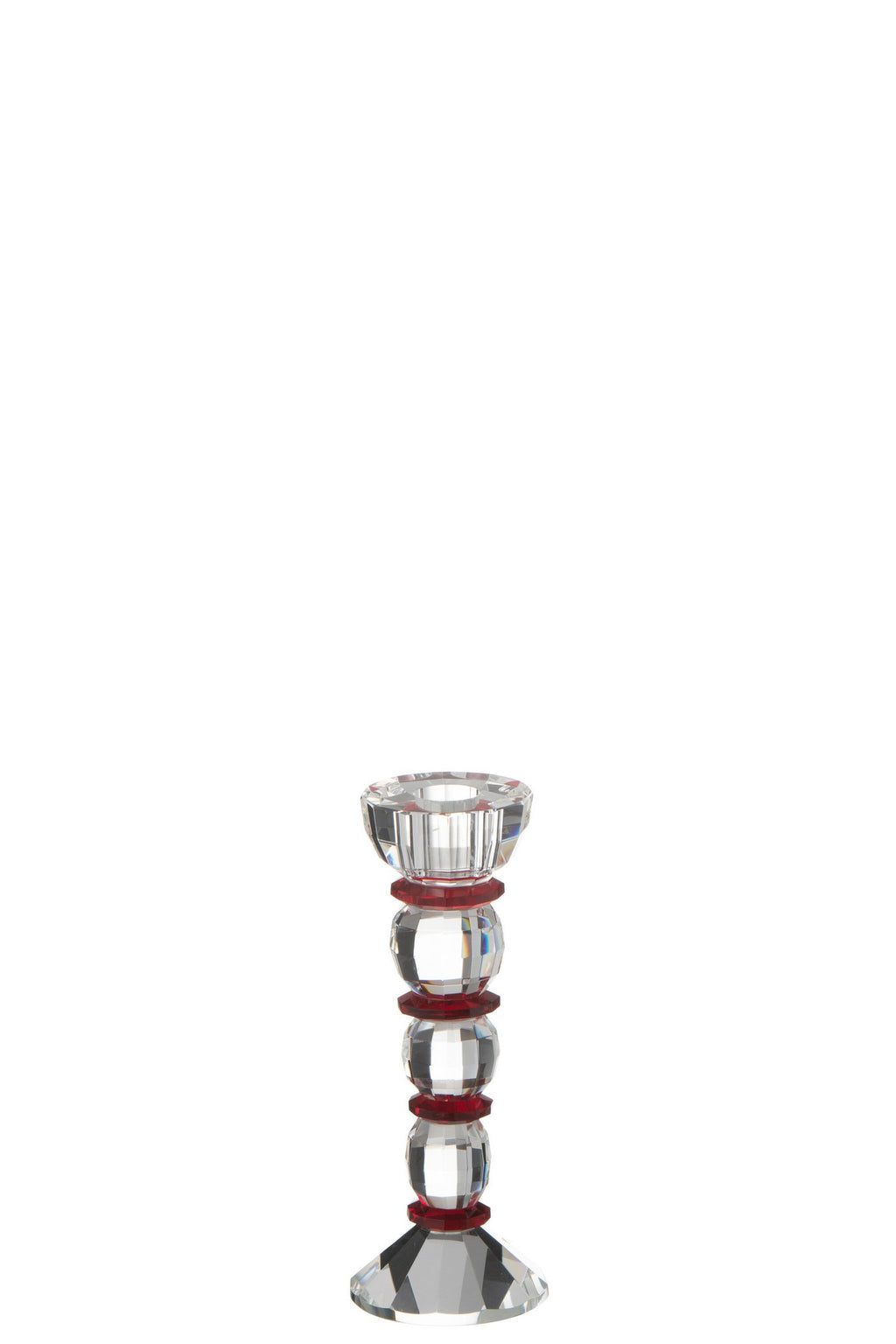 J-Line Kandelaar Annie Kristal Rood/Transparant Small