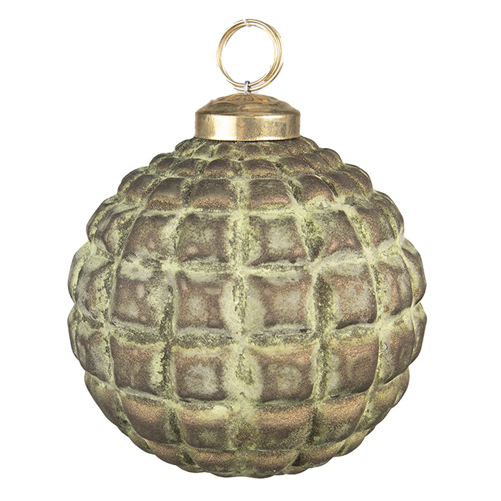 Kerstbal Ø 10 cm Groen Bruin Glas Kerstdecoratie