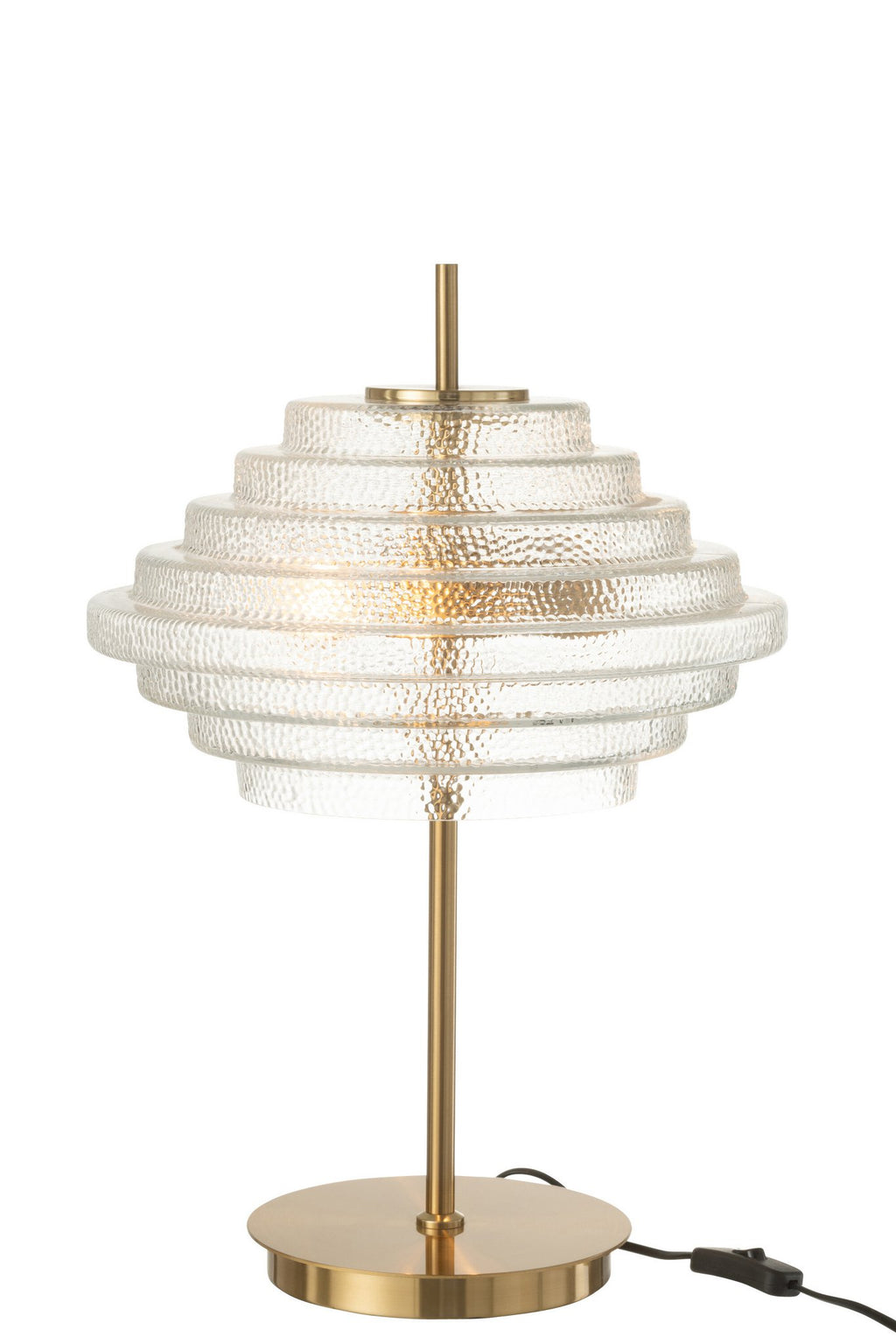 J-Line tafellamp Doorschijnend - metaal/glas - goud - LED lichtjes