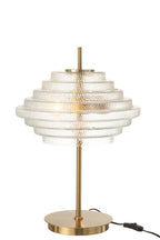 J-Line tafellamp Doorschijnend - metaal/glas - goud - LED lichtjes