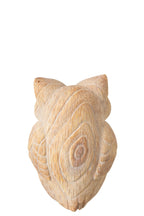 J-Line Uil met houtlook - polyresin - beige - small