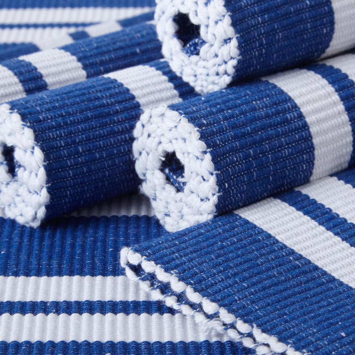 Tafelplacemats – geribbeld katoen, hittebestendig – 48x32 cm, set van 6