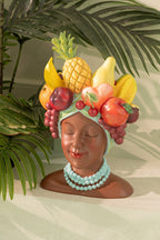 J-Line bloempot Dame Fruit - polyresin - mix