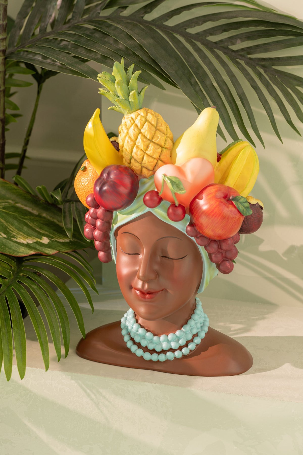 J-Line bloempot Dame Fruit - polyresin - mix