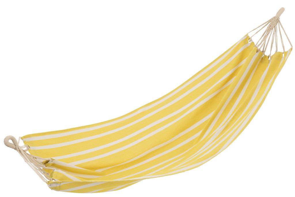 J-Line Hangmat Strepen Katoen/Polyester Fel Geel/Wit