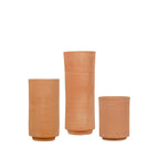 Terracotta Vaas set/3 - Klein 10cm, Medium 15cm, Groot 20cm (Ø6cm)