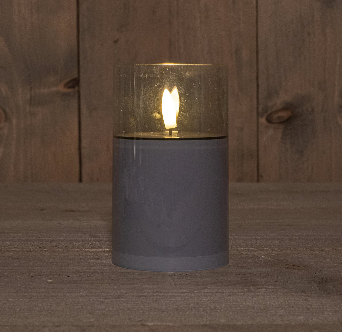 LED kaars voor buiten 3D vlam 12cm zwart