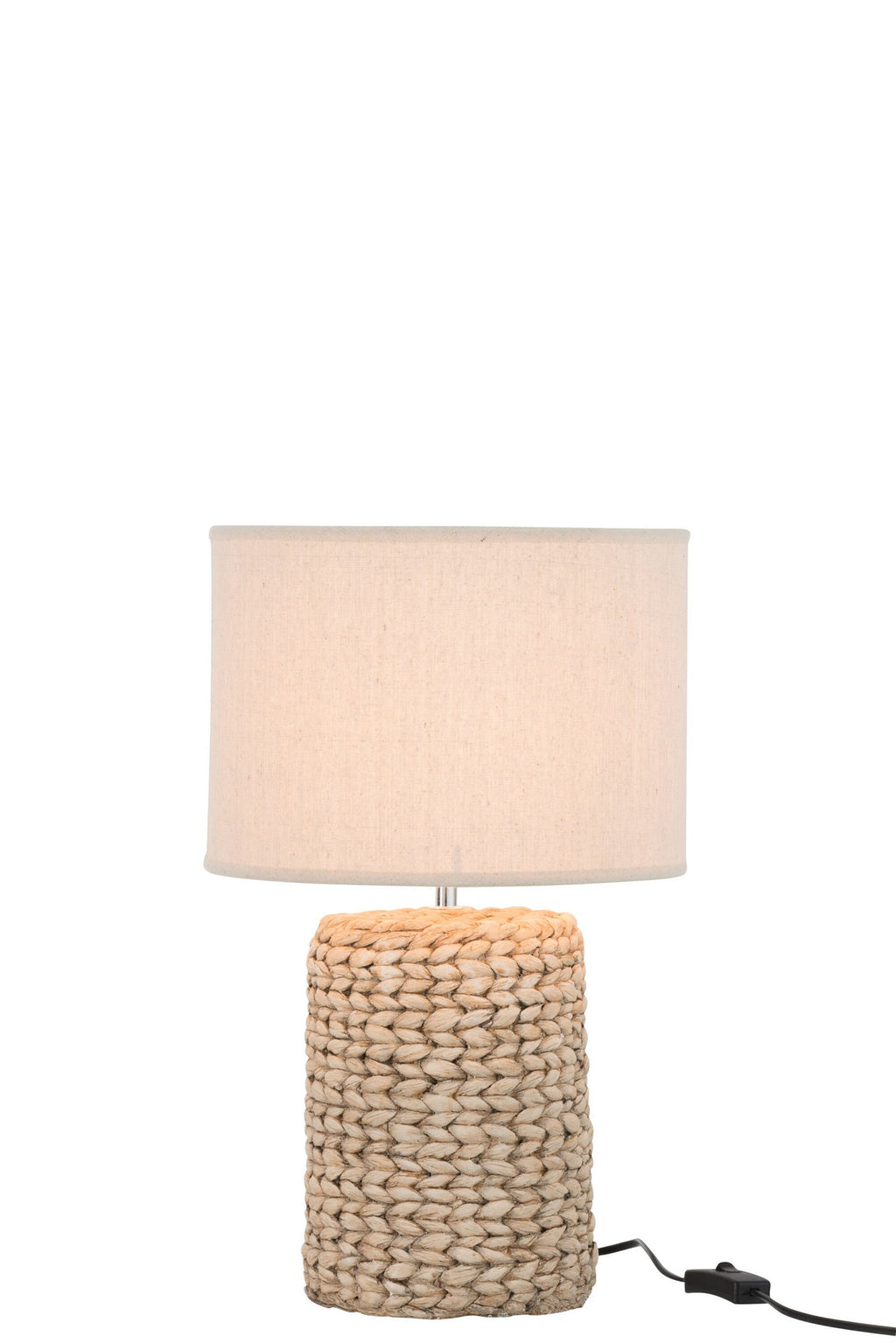 J-Line lamp Dik Vlecht - beton/katoen - naturel - small