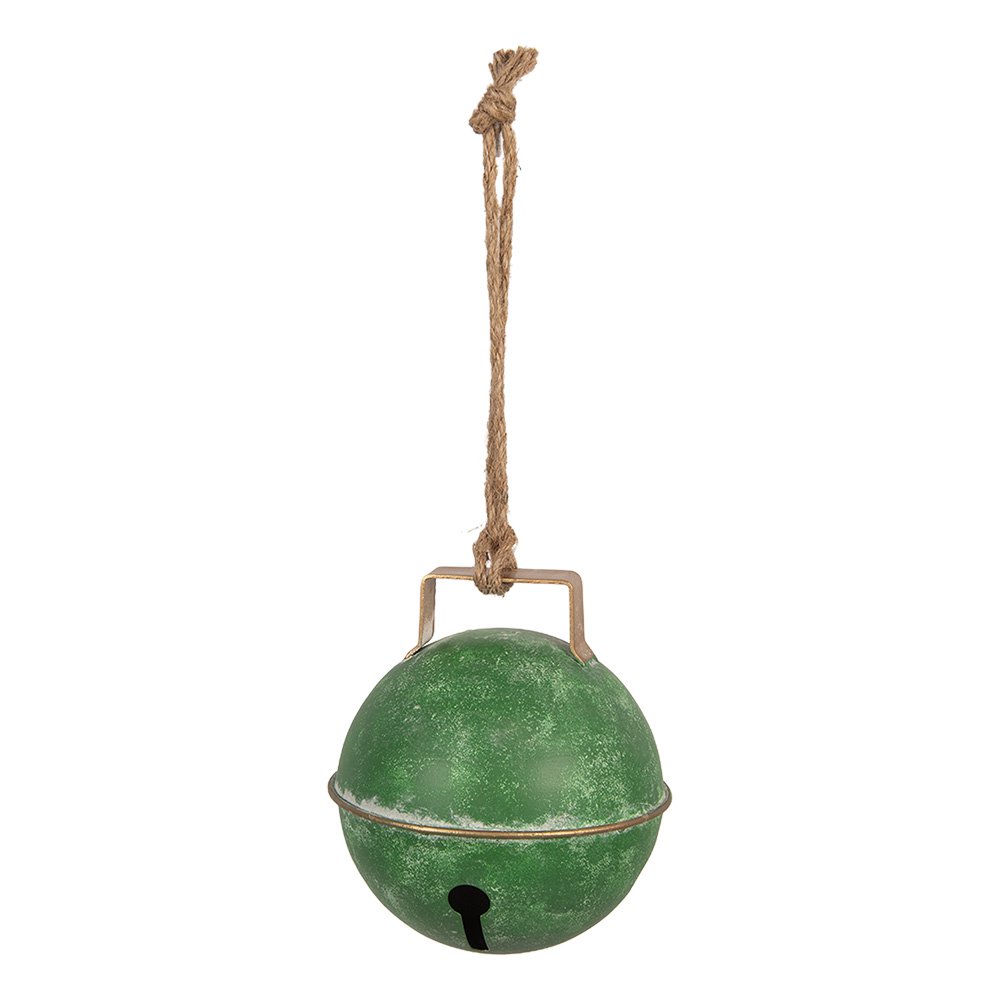 Kerstdecoratie Beeld Bel Ø 16x18 cm Groen Metaal