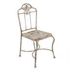 Tuinstoel 47x47x91 cm Wit Bruin Metaal
