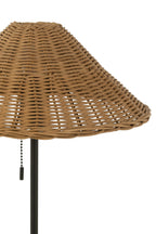 J-Line tafellamp - metaal/rotan - zwart/naturel