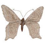 Decoratie Vlinder 28x4x22 cm Beige Synthetisch