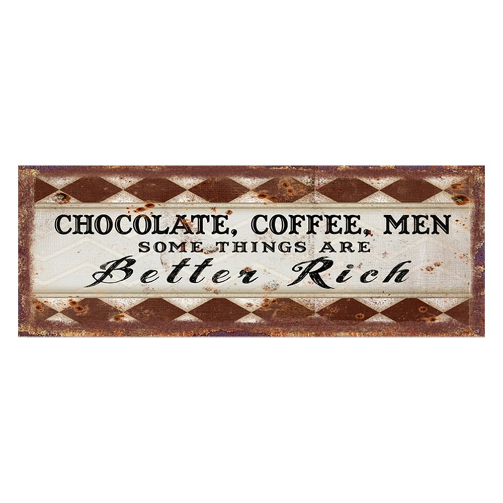 Tekstbord 36x13 cm Bruin Zwart IJzer Wandbord