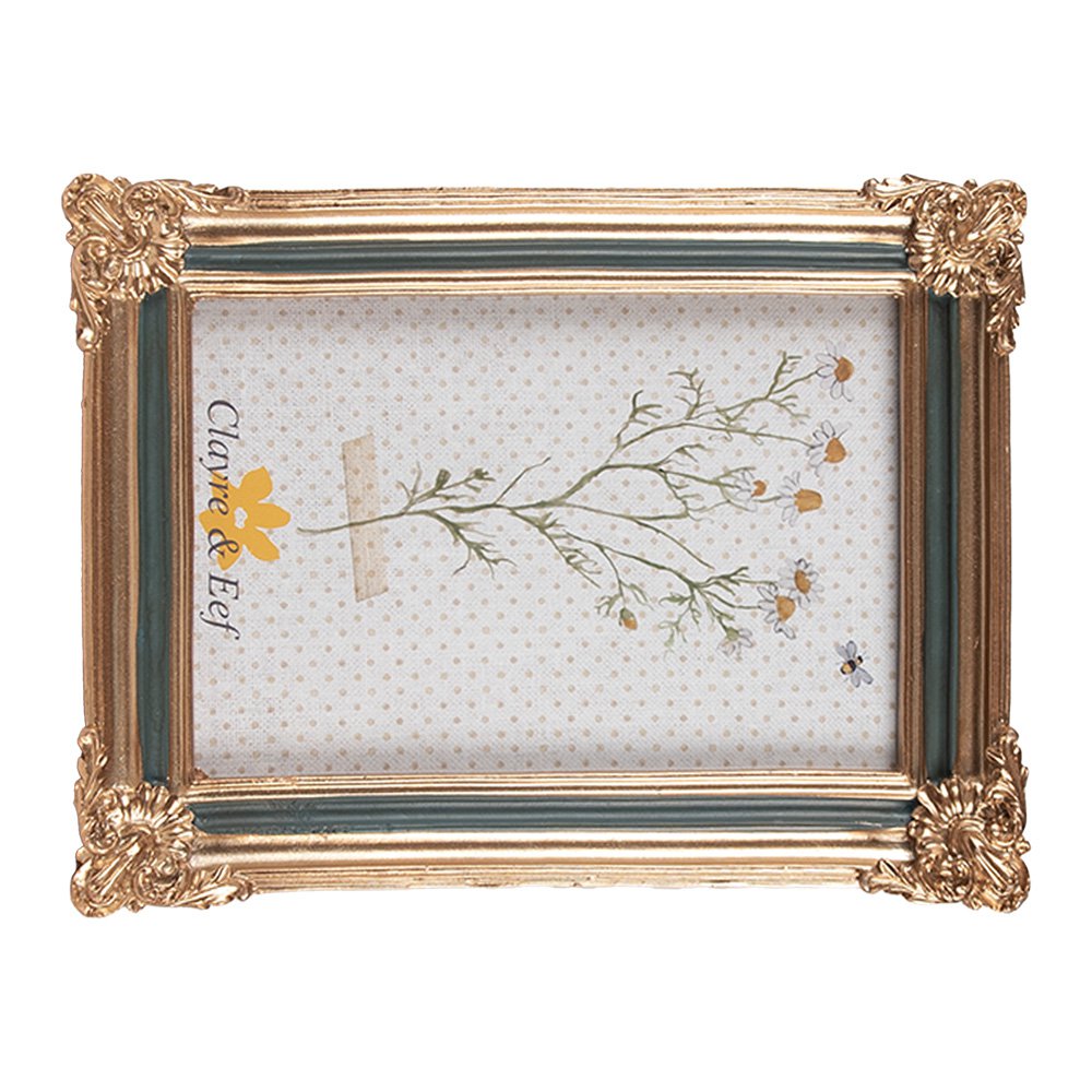Fotolijst 10x15 cm Goudkleurig Groen Polyresin Fotokader