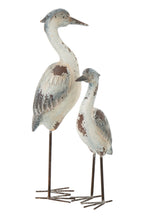 J-Line decoratie Vogel Antiek - polyresin - blauw/wit - L