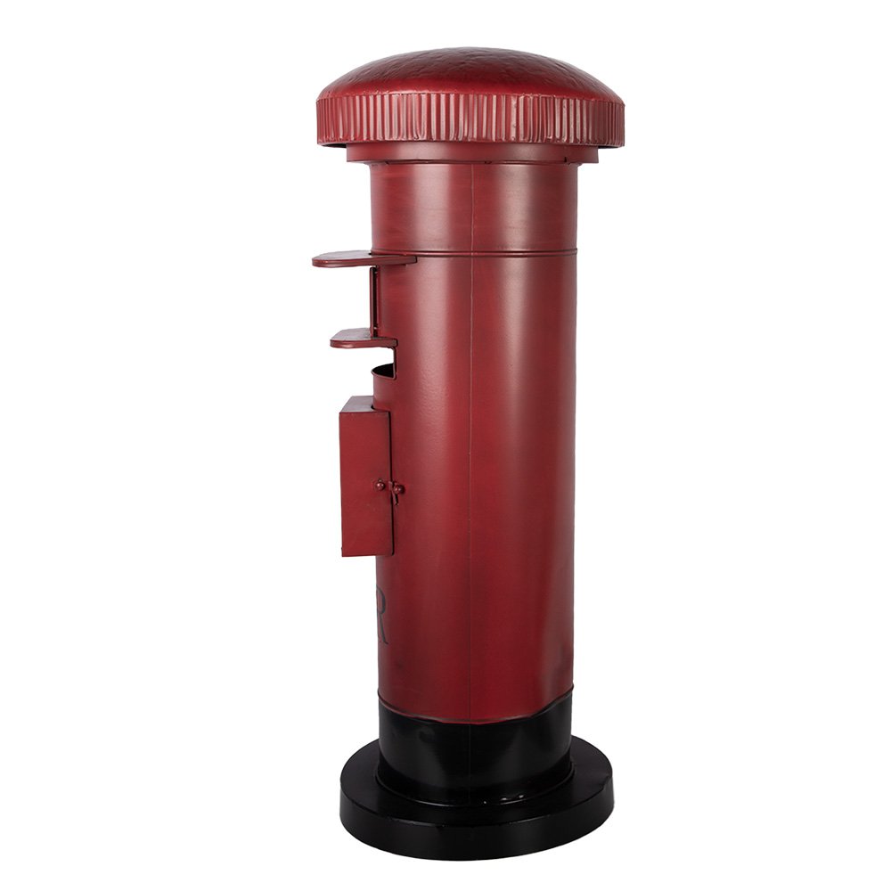 Kerstdecoratie Beeld Brievenbus Ø 36x86 cm Rood Metaal