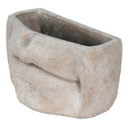 Bloempot Mond 26x16x16 cm Grijs Steen Bloempot Binnen