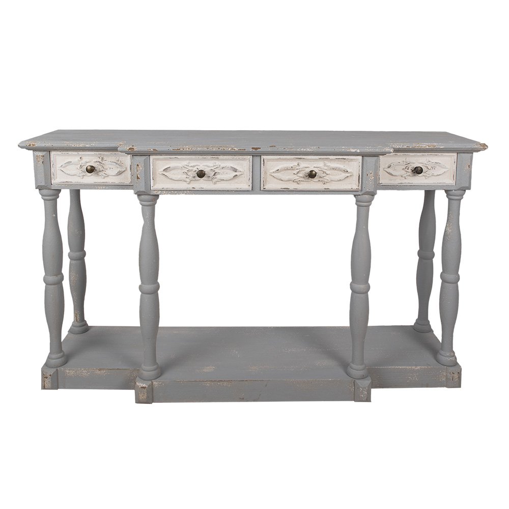 Sidetable 142x42x85 cm Grijs Hout Wandtafel
