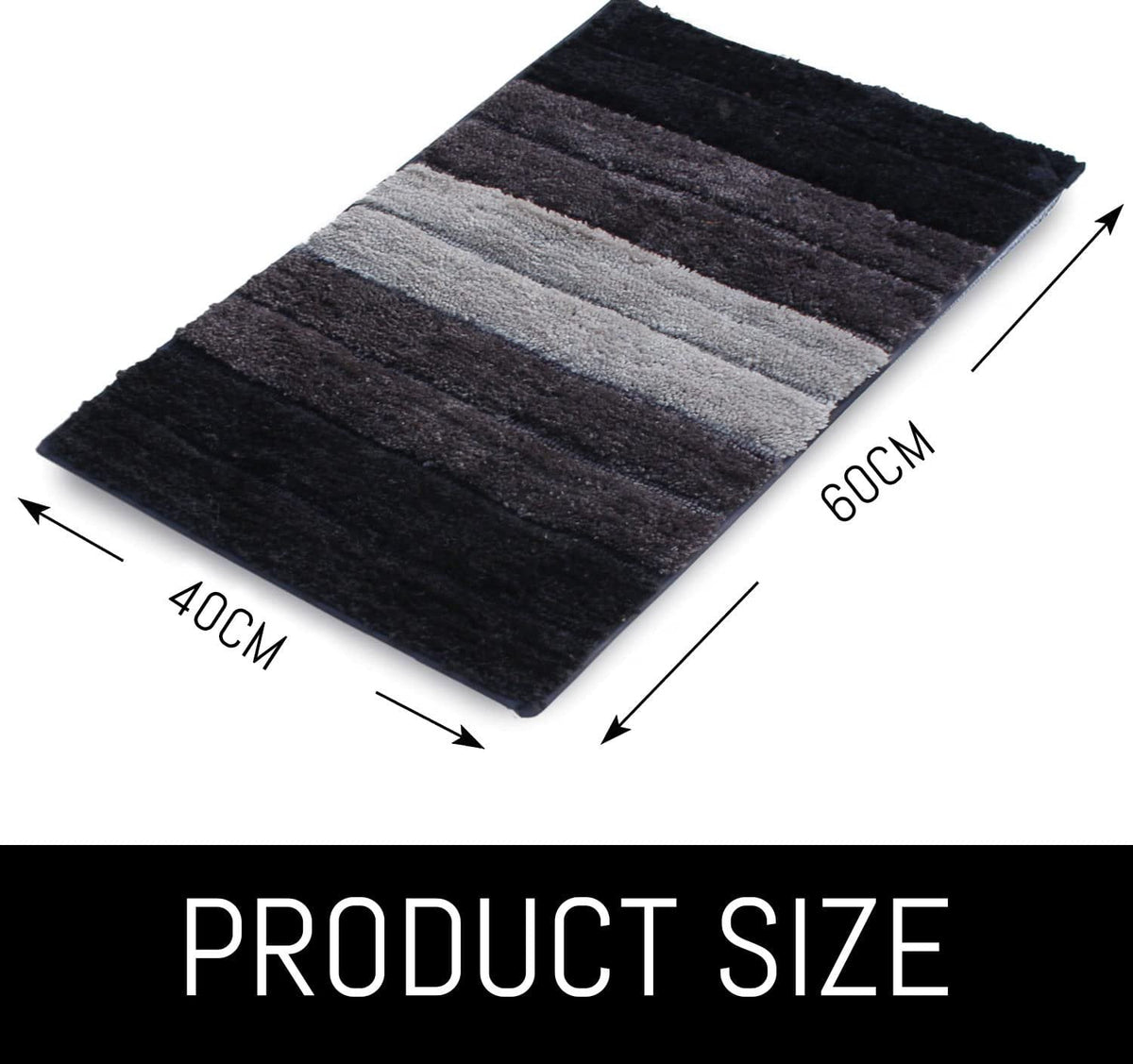 Luxe zachte microvezelbadmat, antislip en ultra-absorberend, 40x60 cm rechthoekig | Antislip, wasbare badkamermat
