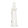 Decoratie Beeld Vuurtoren Ø 10x32 cm Wit MDF