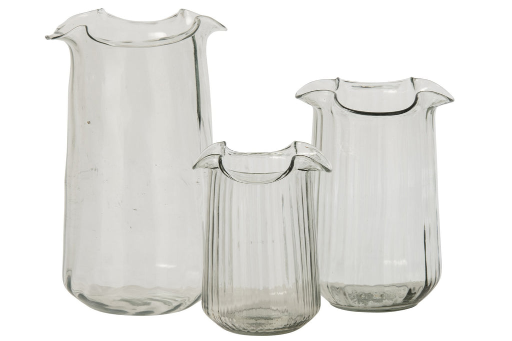 J-Line vaas - glas - transparant - large