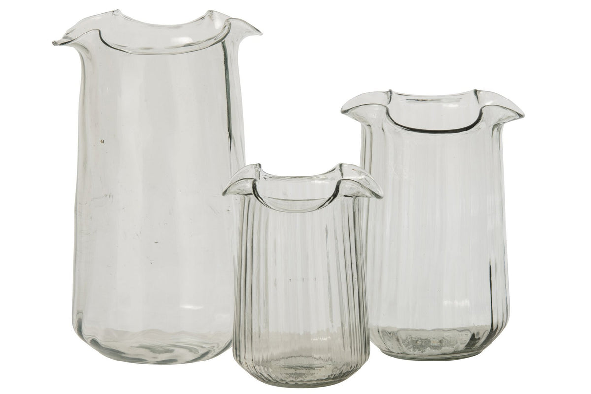 J-Line vaas - glas - transparant - large