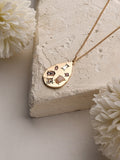 Ketting met stenen studs – mode-sieraden – goudkleurige legering – lengte 46 cm