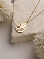 Ketting met stenen studs – mode-sieraden – goudkleurige legering – lengte 46 cm