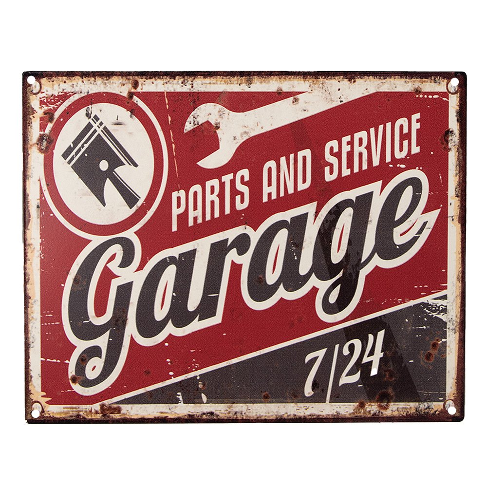 Tekstbord 25x20 cm Rood IJzer Wandbord
