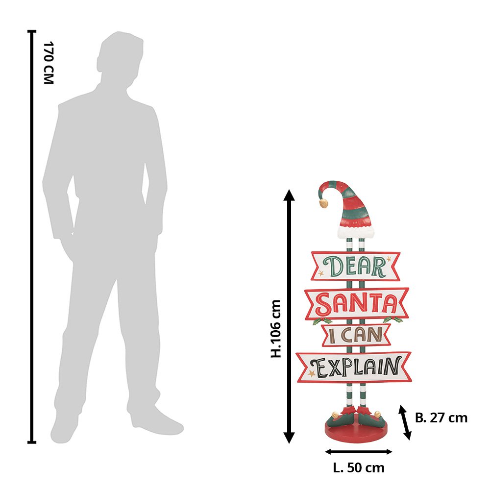 Kerstdecoratie ""Dear Santa"" 50x27x106 cm