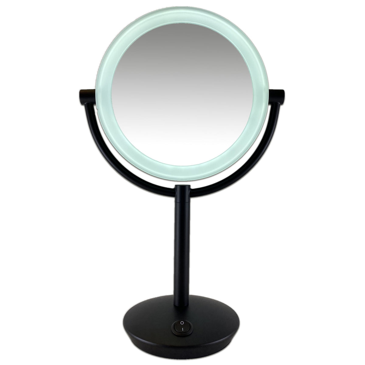 Metalen Make-up LED Spiegel zwart Ø19cm doorsnee