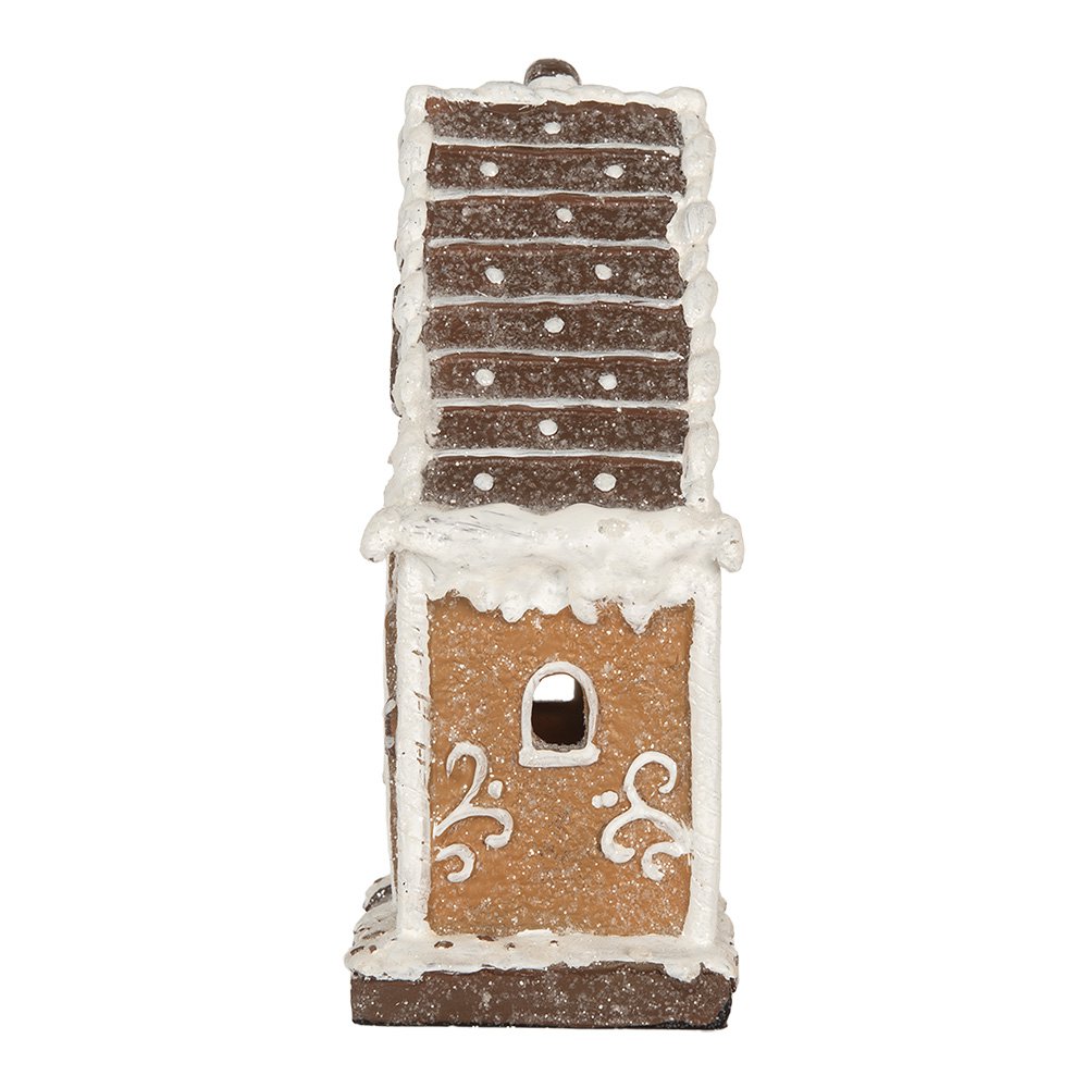 Gingerbread house met LED 14x9x21 cm Bruin Kunststof