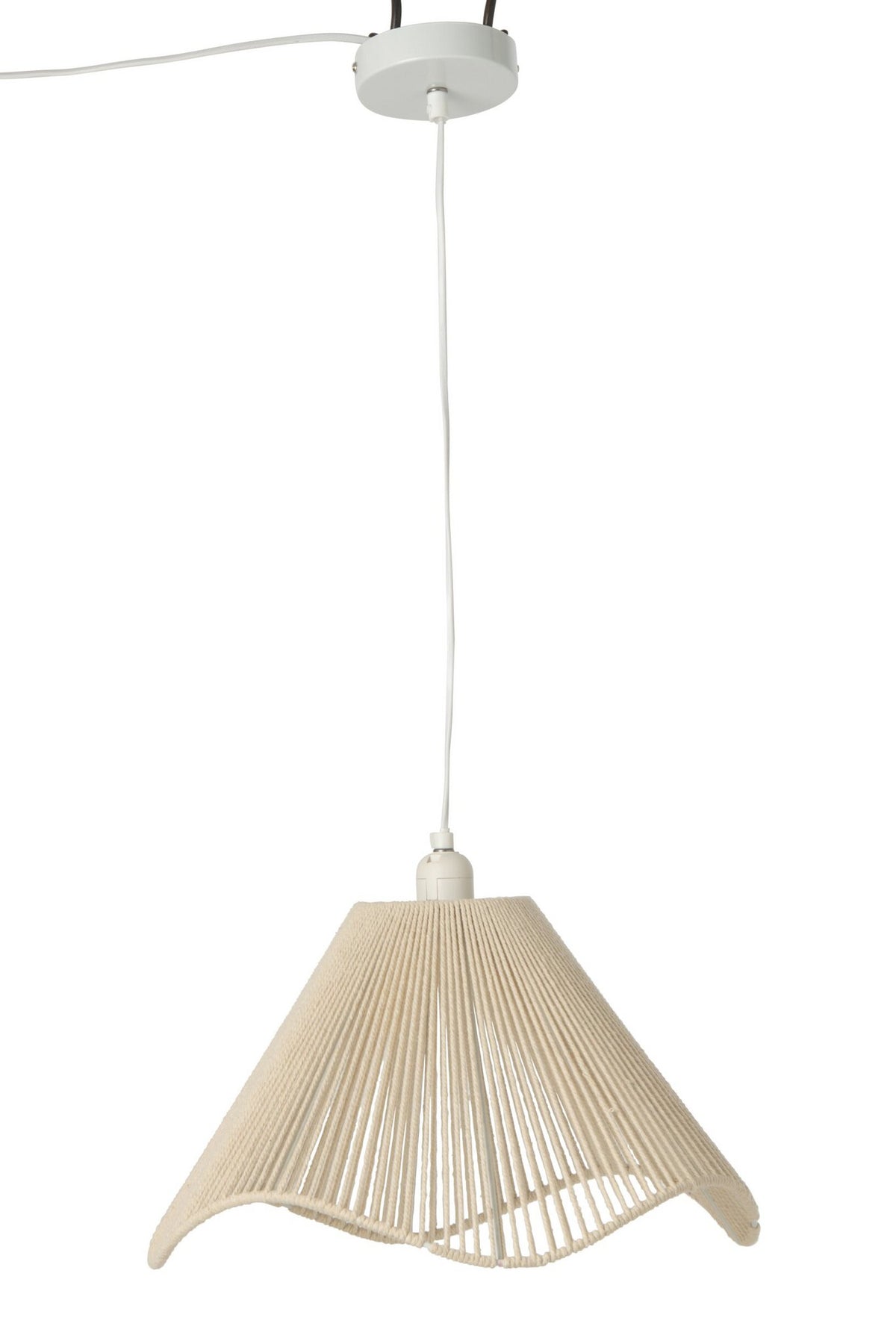 J-Line hanglamp Touw - vlas - greige - small