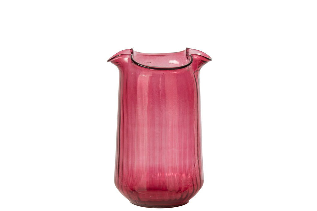 J-Line Vaas - glas - fuchsia - medium