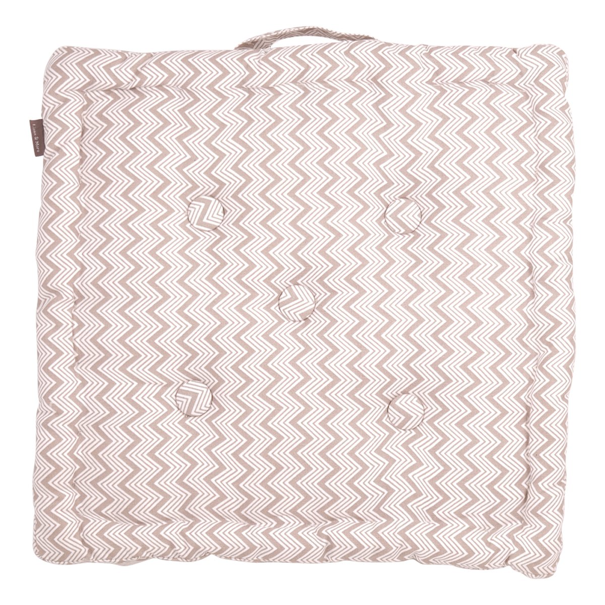 Fine Zigzag stoelkussen taupe 40x40cm+8cm