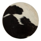 Placemat koehuid rond zwart/wit Ø38cm