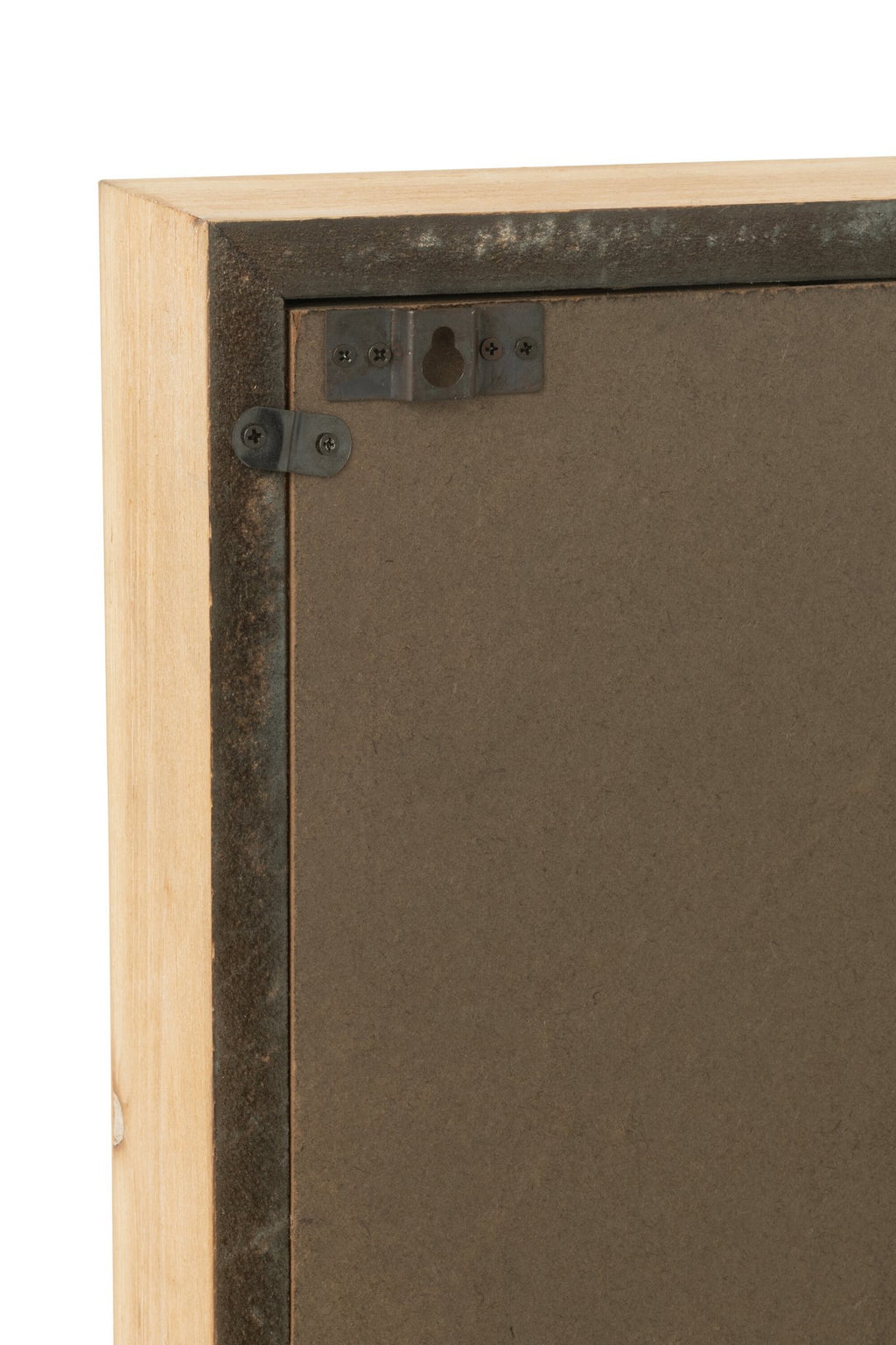 J-Line wandklok Vierkant - hout - naturel - L