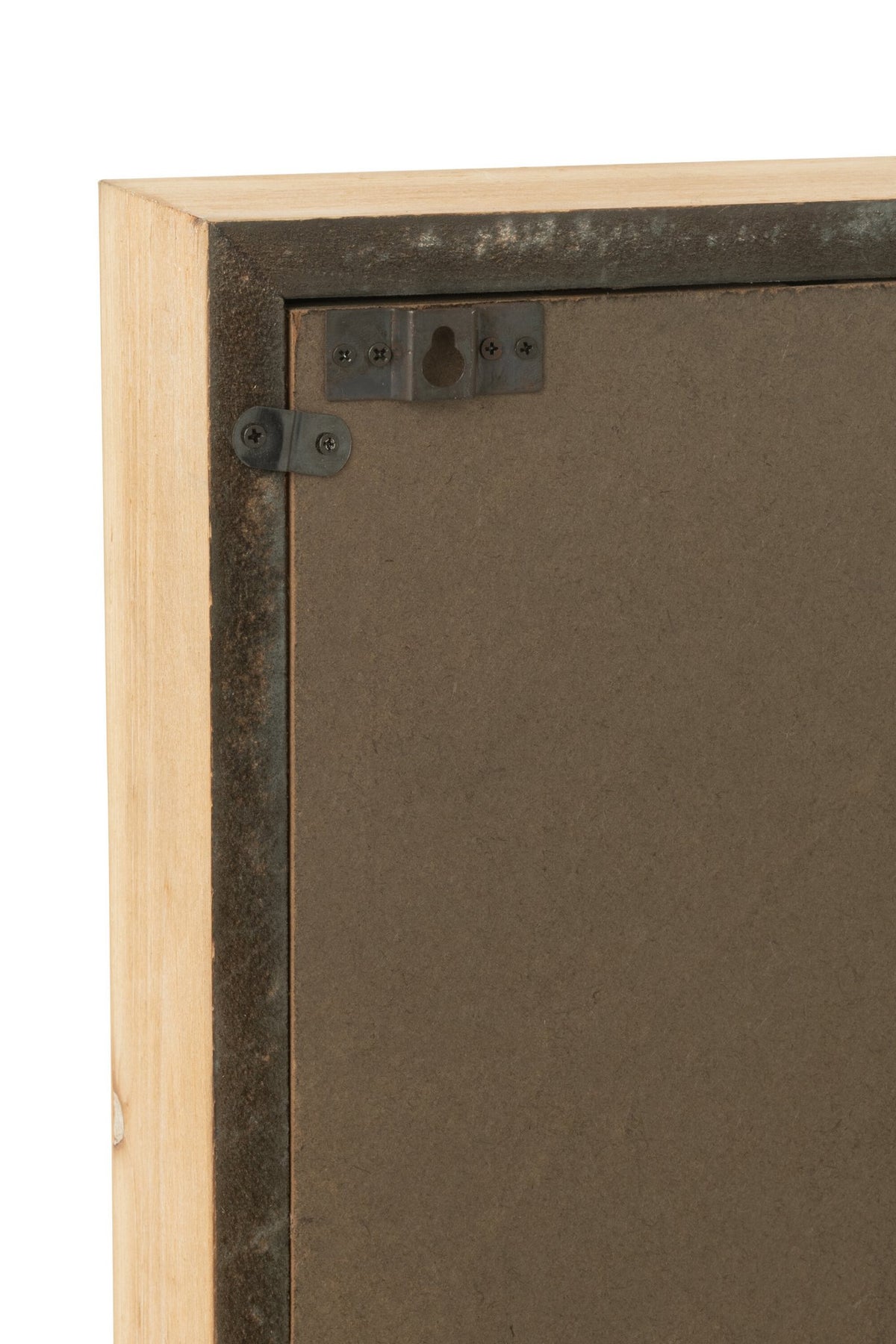 J-Line wandklok Vierkant - hout - naturel - L