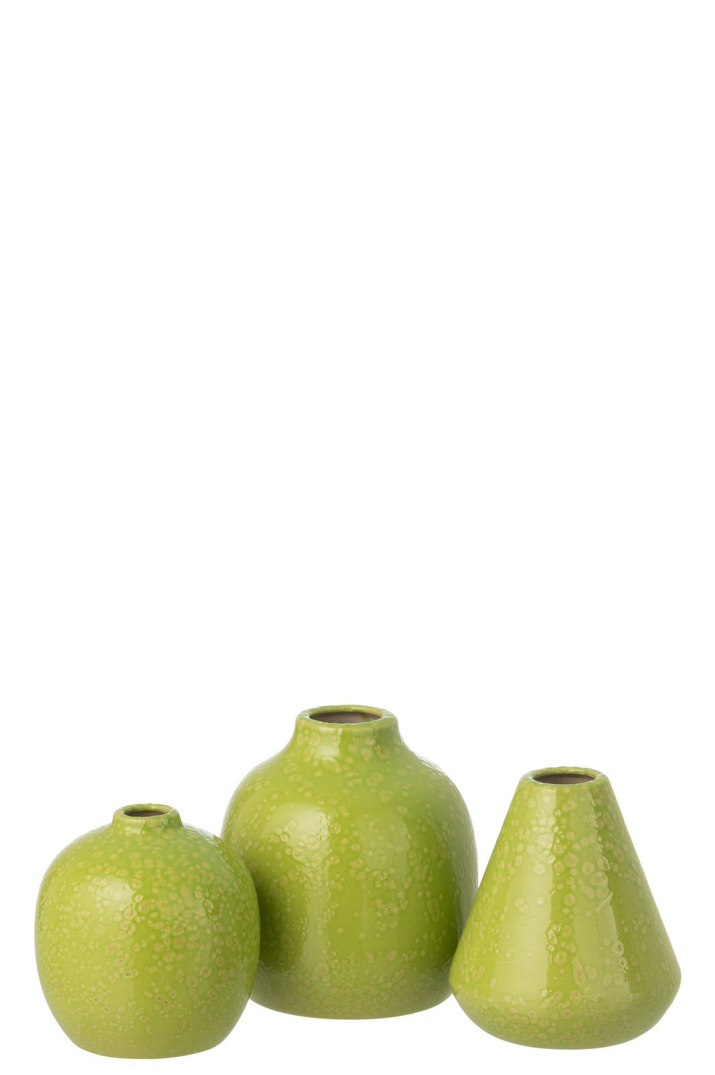 J-Line vaas - porselein - groen - set van 3