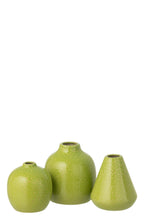 J-Line vaas - porselein - groen - set van 3