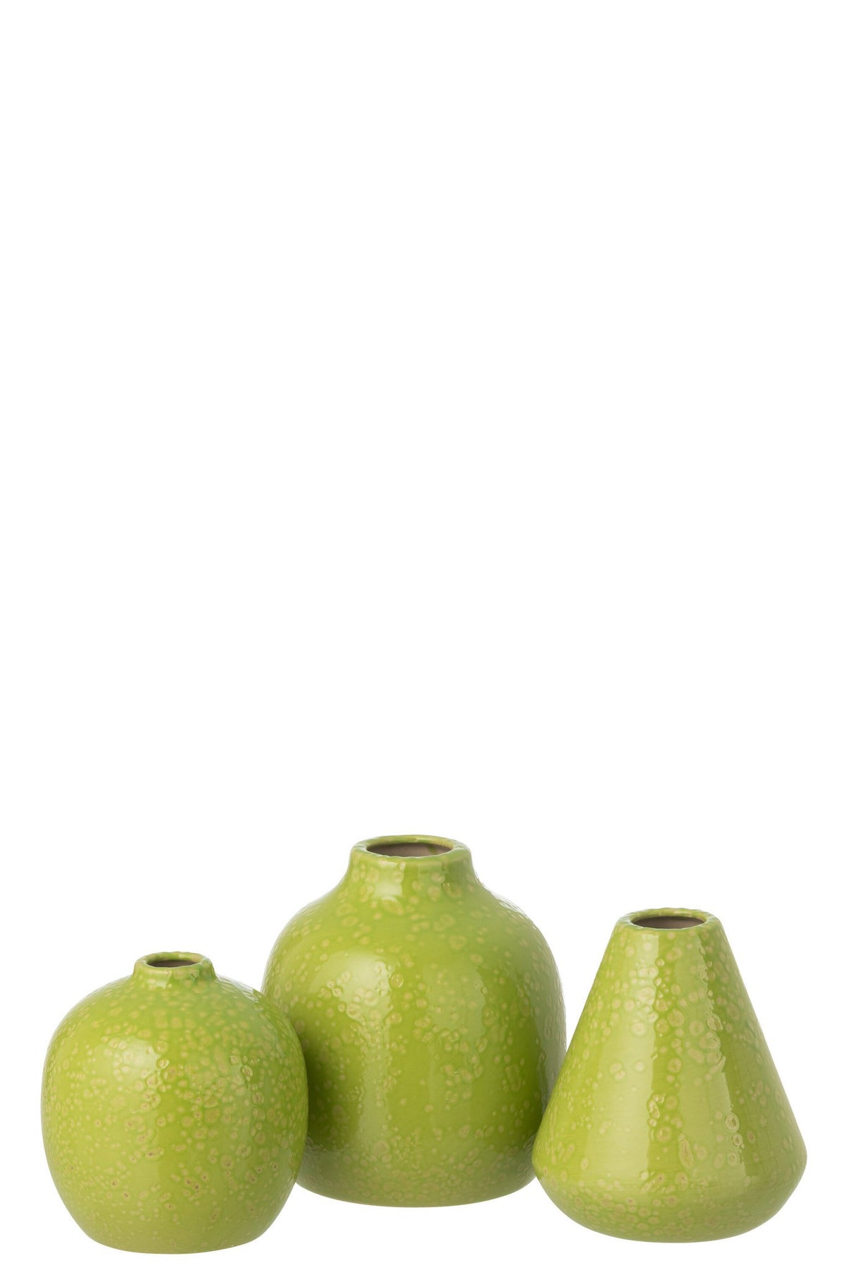 J-Line vaas - porselein - groen - set van 3